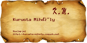 Kurusta Mihály névjegykártya